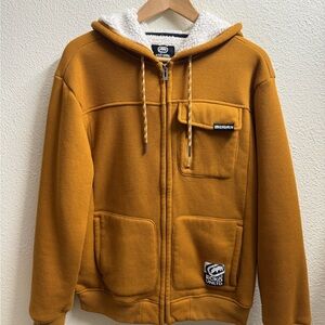 Ecko Unltd Cream Sherpa-Lined Jacket with Black Label